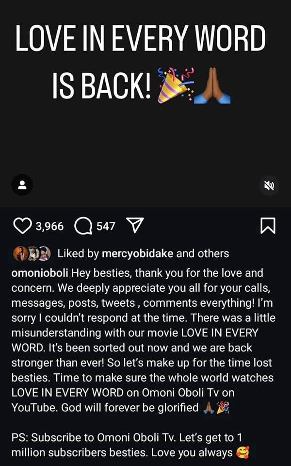 Why YouTube deleted Omoni Oboli's 