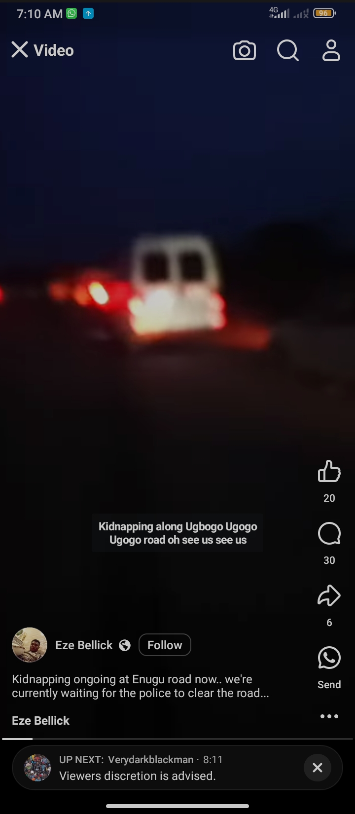 Motorists On Stand Still, As Kidnappers Attack Ugwogo Road, Enugu