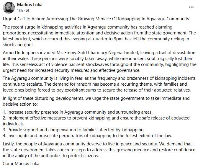 Gunmen Attack, Kidnap Chemist, His  errand bovs