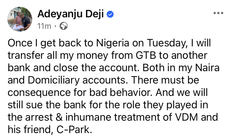 Adeyanju appeals to Gtbank for arrest very bad daily report Nigeria