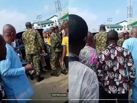 Video: Drama As Soldiers Beat Up Policemen For Harassing Man in Lagos | Daily Report Nigeria