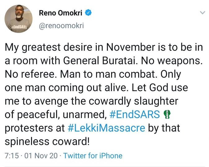 Reno Omokri Challenges Chief Of Army Staff, General Buratai to Combat | Daily Report Nigeria