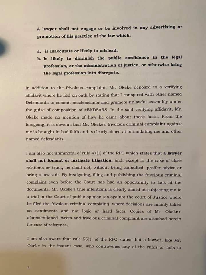 #ENDSARS: Okeke Dragged to LPDC For Sanction Over Lawsuit Against Protest Promoters | Daily Report Nigeria