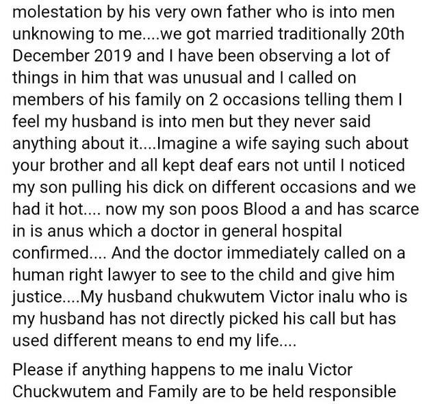 'My Husband Sexually Abuses Our 9-month Old Son,' Woman Alleges, Cries Out For Justic | Daily Report Nigeria