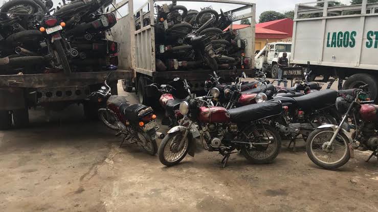 Taskforce impounds 100 okada in Lagos | Daily Report Nigeria