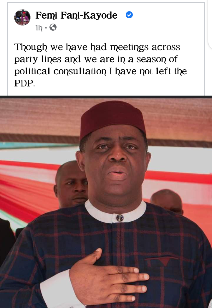 'I Have Not Left The PDP,' Fani Kayode Denies Defecting to APC | Daily Report Nigeria