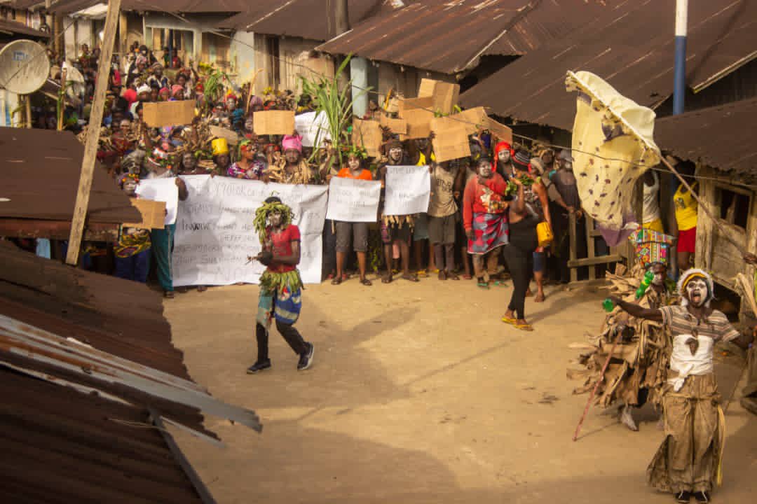 Photos: Heavy Protest in Bayelsa Community Over Marginalization by AGIP, David Lyon | Daily Report Nigeria