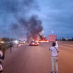 Breaking: #BuhariMustGo Protesters Block Airport Road, Make Bonfire in Abuja | Daily Report Nigeria