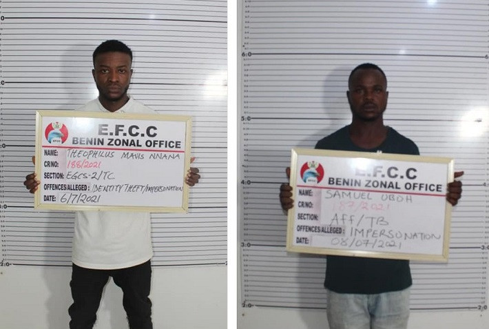 Two internet fraudsters arrested and jailed in Benin | Daily Report Nigeria