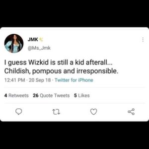 BBNaija S6: See Tweets of BBNaija JMK Trolling Wizkid, Erica, Tacha and Laycon | Daily Report Nigeria