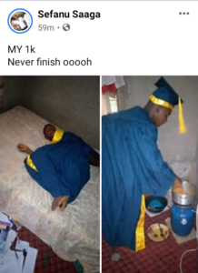 Reactions as Taraba Versity Undergraduates Cook, Sleep in their Matriculation Gown [PHOTOS] | Daily Report Nigeria