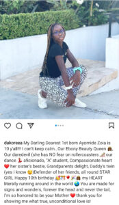 Actress Dakore Akande Celebrates Daughter as She Turns 10 | Daily Report Nigeria