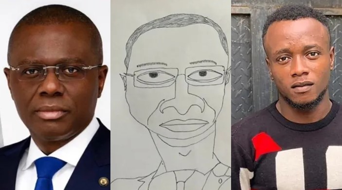 "Bring it to my office" - Governor Sanwo-Olu Tells 'Talented' Artist Who Drew Him | Daily Report Nigeria