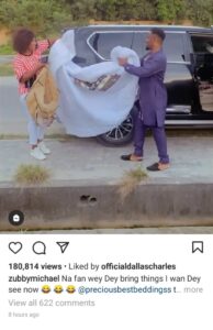 Zubby Micheal Excited as Fan gifts Him a Customized Bedsheet [PHOTOS] | Daily Report Nigeria