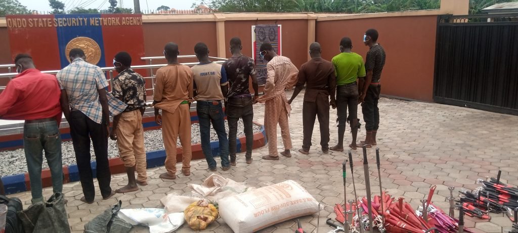 Amotekun Arrest Bandits With Over 500 Weapons Hidden Inside Tiger Nut Bags in Ondo | Daily Report Nigeria