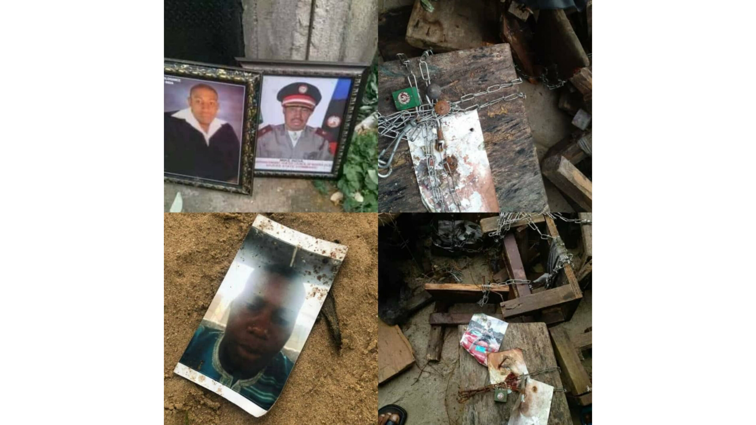 Photos of Men and Women "in chains" Discovered in a Shrine after Native Doctor was Allegedly Caught Burying a Three-month-old baby Alive | Daily Report Nigeria