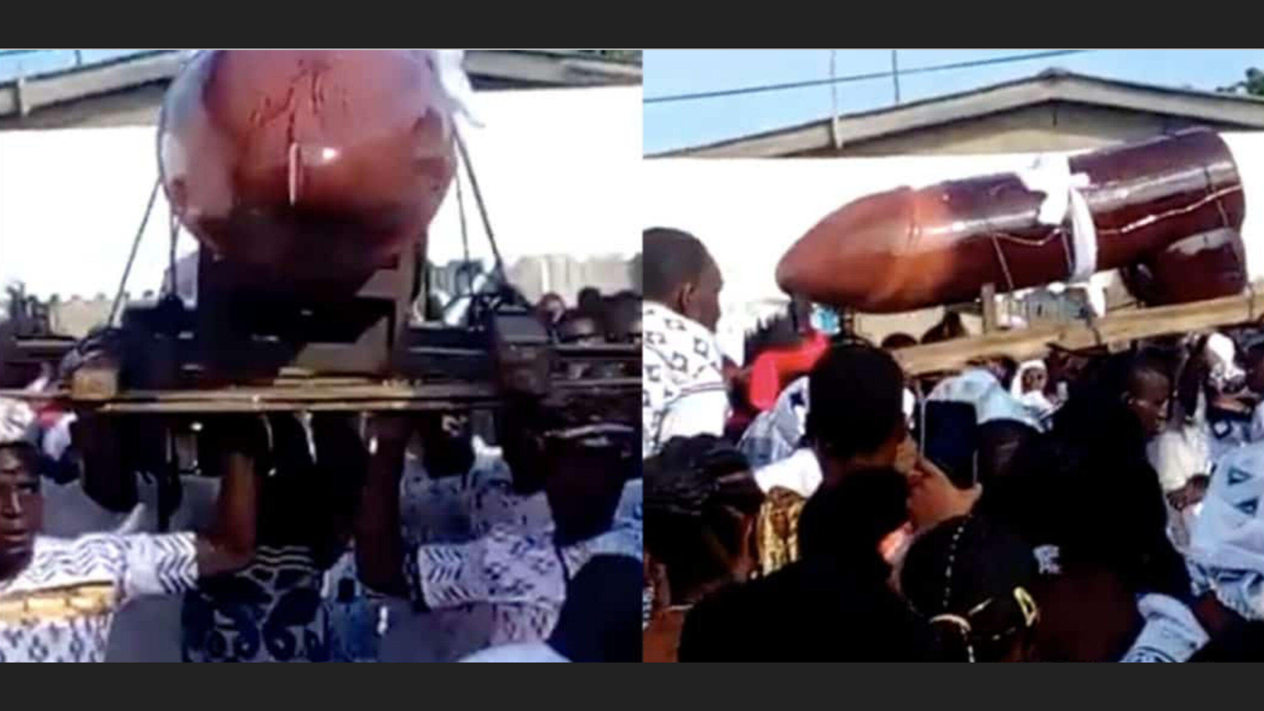 Woman Who Died Leaving Behind 10 Kids From Different Fathers Buried in Penis Shaped Coffin | Daily Report Nigeria