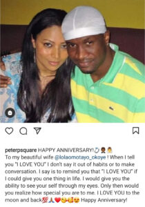 Singer Peter Okoye Pens Down Sweet Message as He Celebrates 8th Wedding Anniversary With Wife, Lola