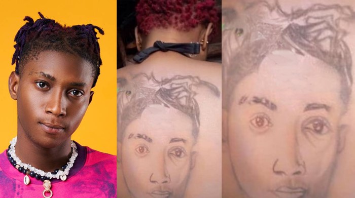 Reactions as Die-hard Fan Tattoos Singer Bella Shmurda on Her Body | Daily Report Nigeria