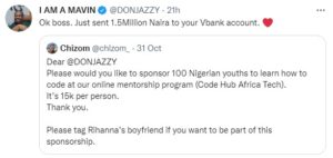 Don Jazzy Donates N1.5m to 100 Nigerian Youths to Learn Coding | Daily Report Nigeria