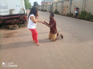 Comedian Echofe Prostrate as He Propose to His Girlfriend, She Accepts | Daily Report Nigeria