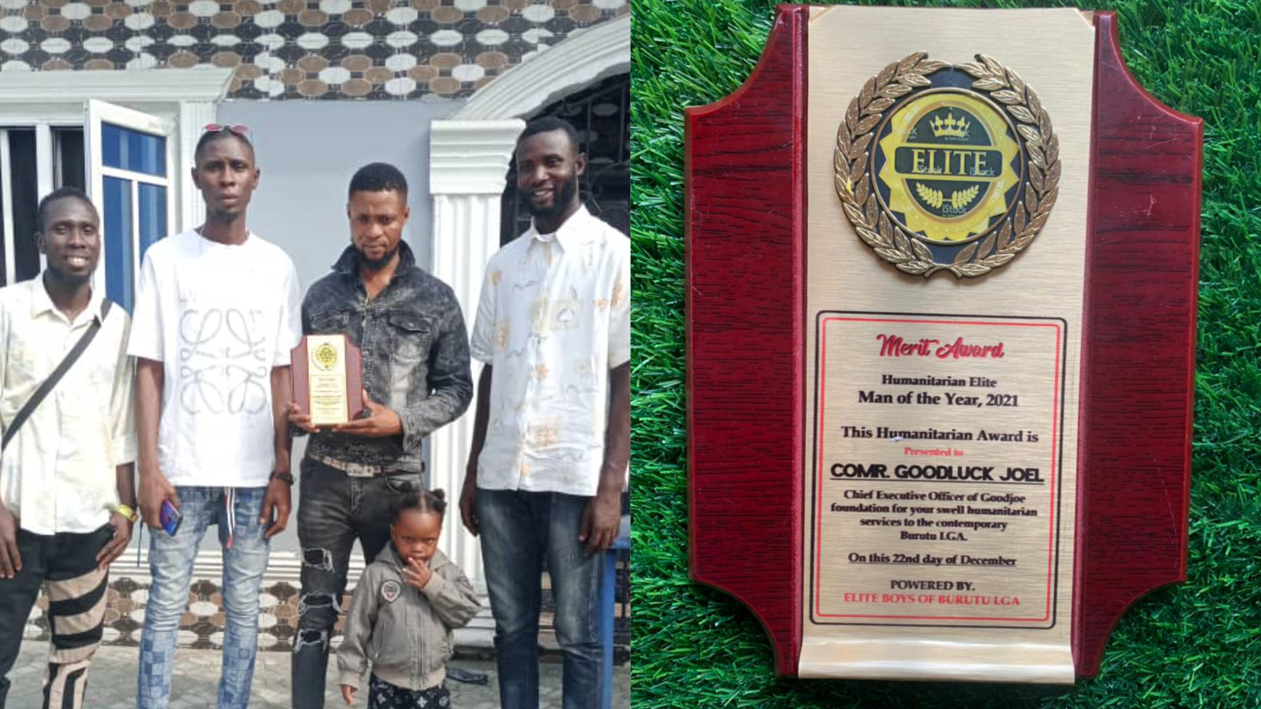 Goodluck Joel Honored With Humanitarian of The Year | Daily Report Nigeria