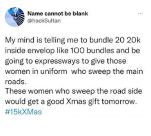 Man Set to Give 400K as Christmas Gift to Women Who Sweep By The Roadside | Daily Report Nigeria