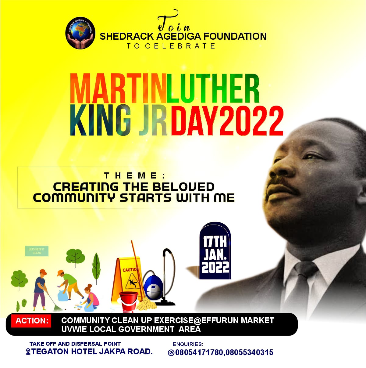 MLK Day 2022: Shedrack Agediga Foundation to Embark on Community Service in Warri | Daily Report Nigeria