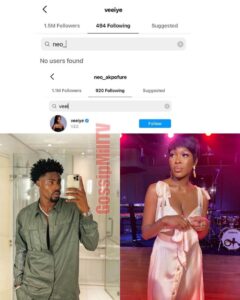 Reactions as Reality Star Vee Unfollows Neo Amid Breakup Rumours | Daily Report Nigeria