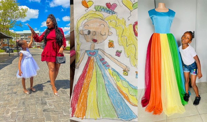 Fashion Designer Shows Off Beautiful Dress Made By Her Six-Year-Old Daughter | Daily Report Nigeria