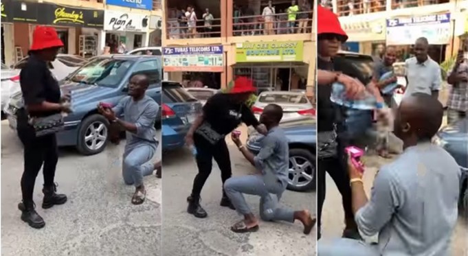 Lady Angrily Pours Water on Boyfriend For Embarrassing Her By Proposing in Public [WATCH] | Daily Report Nigeria