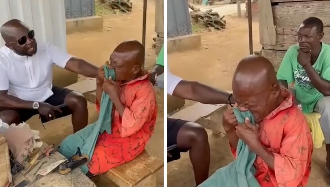 Shoemaker Burst in Tears as He Receives Money From Old Customer Who Returned From Abroad | Daily Report Nigeria