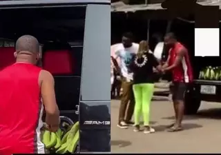 VIDEO: Reactions as Man Uses G-Wagon To Sell Plantain | Daily Report Nigeria