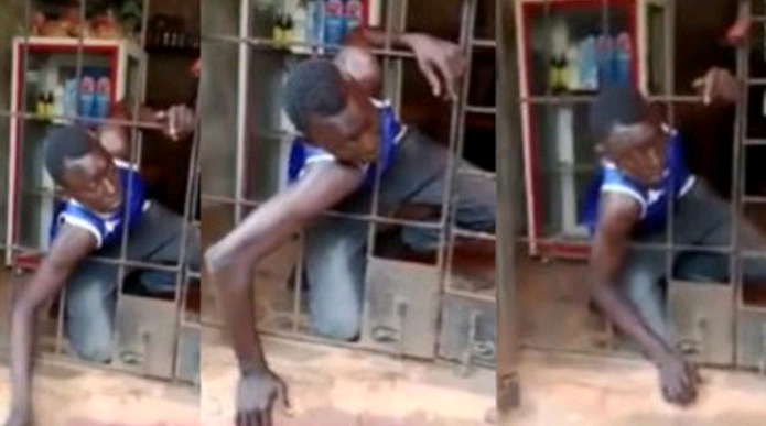 VIDEO: Man Caught Red-handed Sneaking Into Shop in Broad Daylight | Daily Report Nigeria