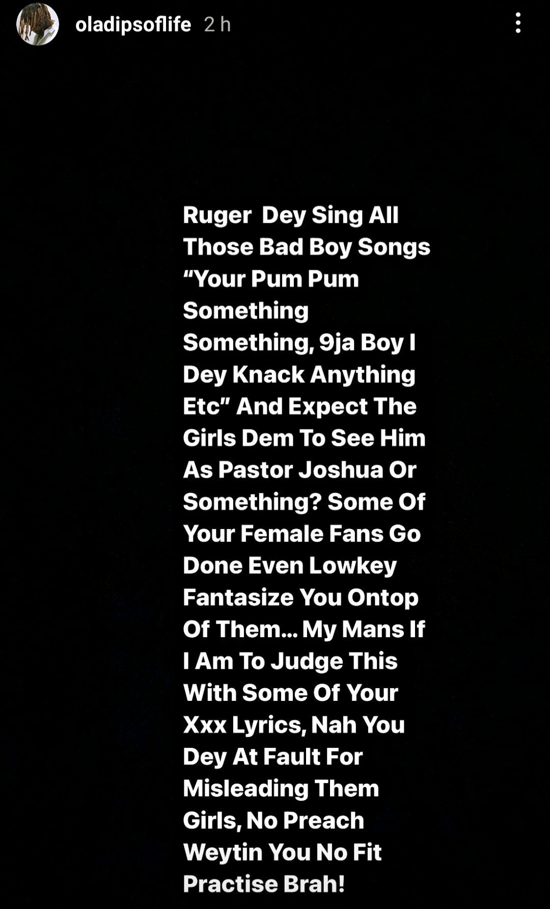 "You're at Fault" - Singer Oladips Blames Ruger over Sexual Assault on Stage | Daily Report Nigeria