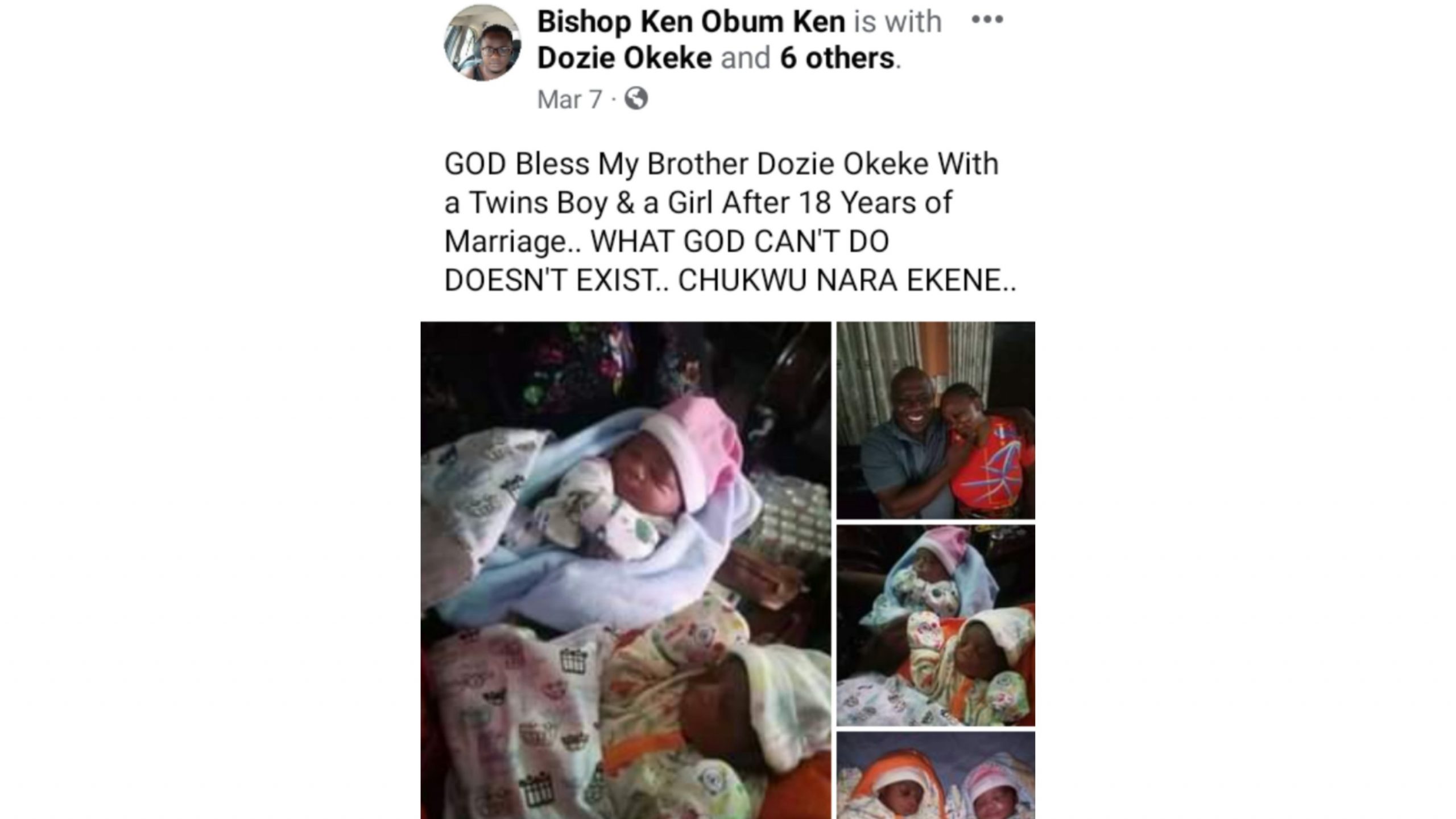 Nigerian Couple Welcome Twins After 18 Years Waiting | Daily Report Nigeria