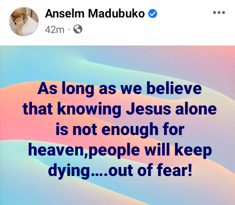 "Religion Killed Osinachi" - Pastor Anselm Madubuko Says, Predicts Future Divorces 625483bee553b281298145780345566304784