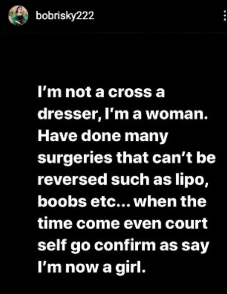 "I’m Not a Cross-dresser, I’m a Woman"- Bobrisky | Daily Report Nigeria