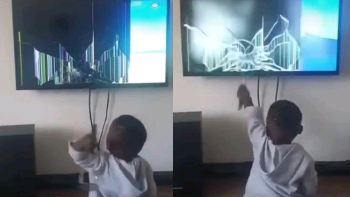 Father Reacts as Little Boy Smashes TV | Daily Report Nigeria