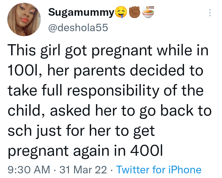 Lady Gets Pregnant Again in Final Year after Her Parents Forgave Her in 100 level | Daily Report Nigeria