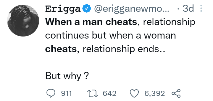 Tega Replies Erigga's Question about Relationship Crash When Women Cheat | Daily Report Nigeria