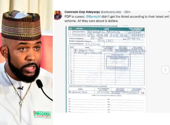 Shock as PDP Say Banky W Didn't Win Eti-Osa Federal Constituency Ticket | Daily Report Nigeria