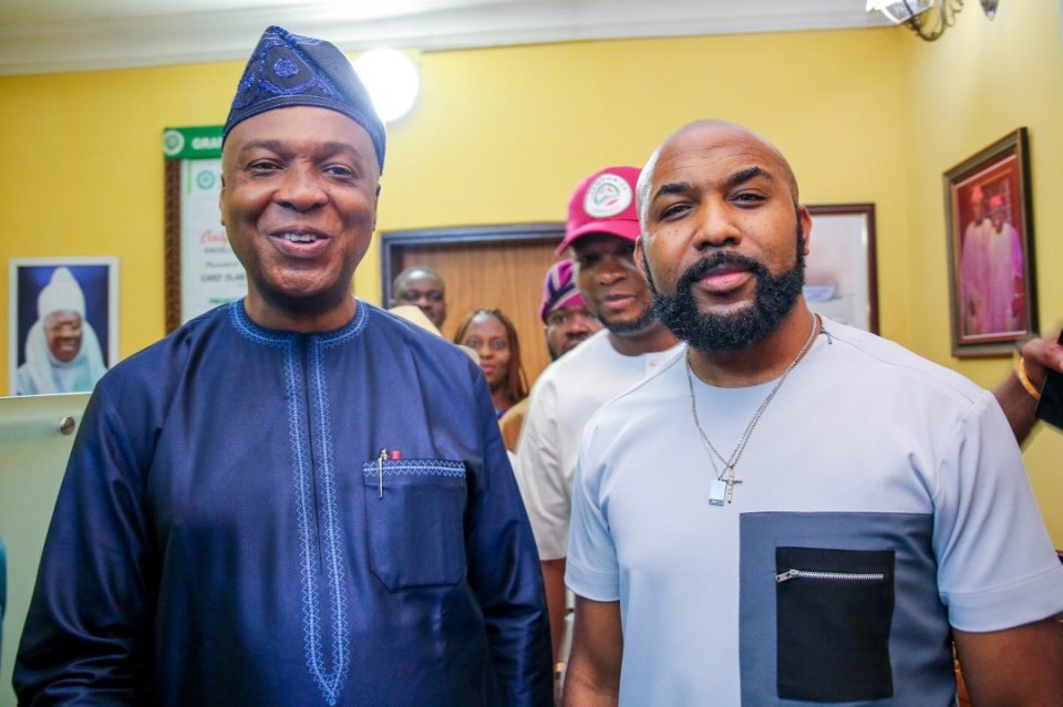 PHOTO: Saraki Welcomes Banky W to PDP | Daily Report Nigeria