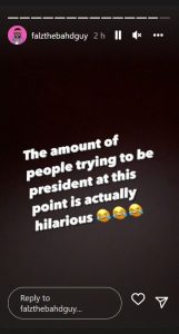 2023: "Amount Of People Trying To Be President Is Ridiculous " - Rapper, Falz | Daily Report Nigeria