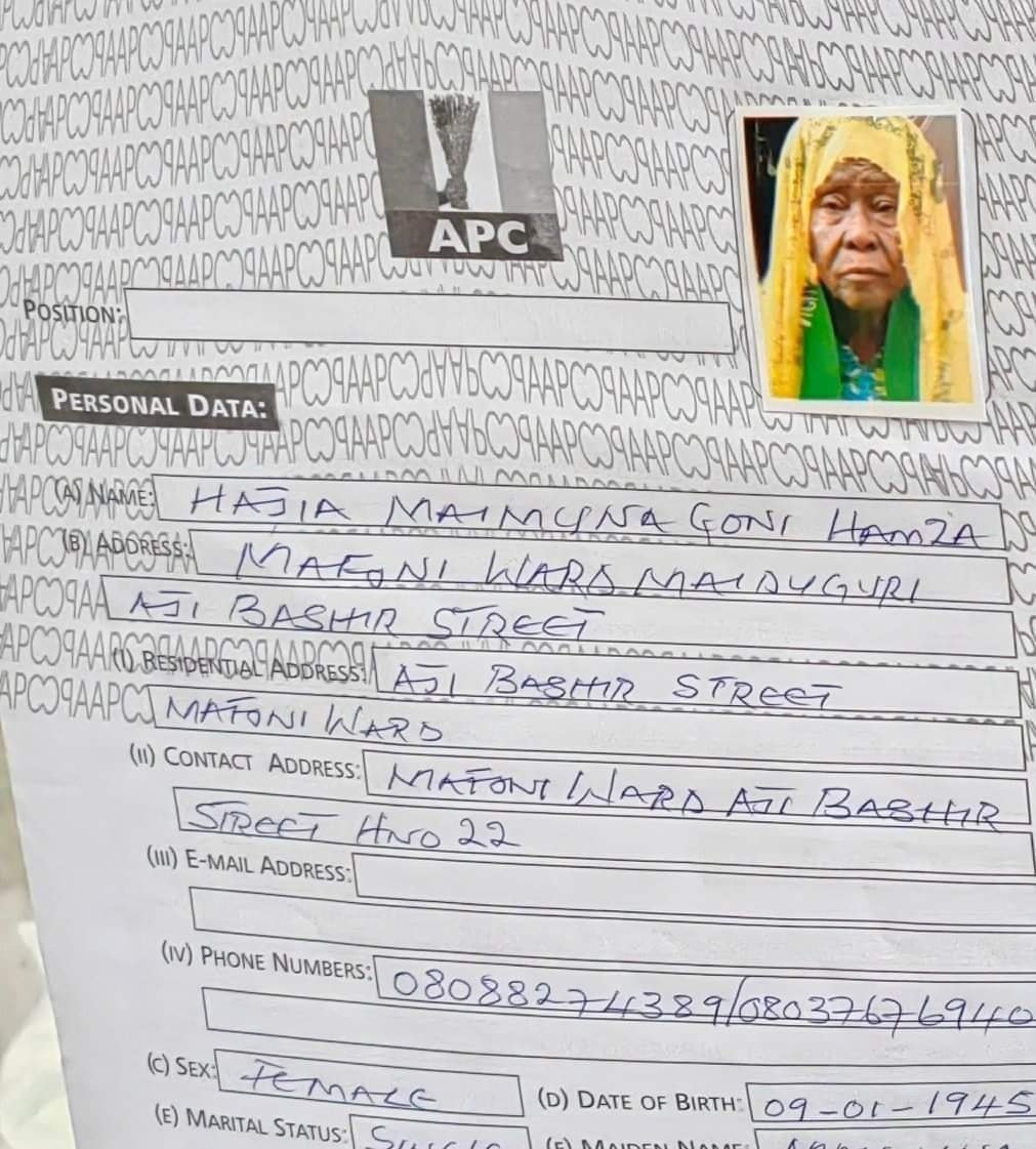 84-Year-Old Woman Joins House Of Assembly Race in Borno, Picks APC Form | Daily Report Nigeria