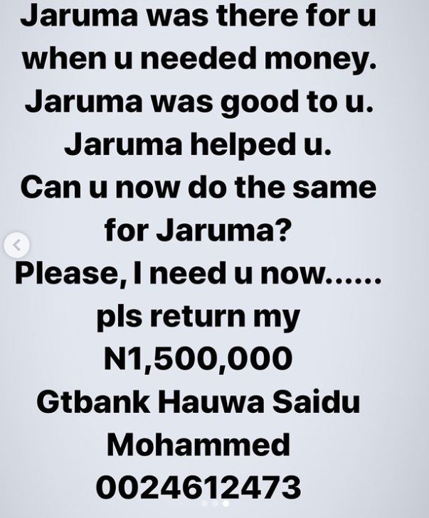 ‘Return My Money’ Jaruma Tells  Ubi Franklin, Tacha, Others | Daily Report Nigeria