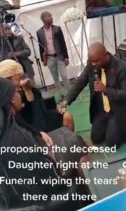 Reactions as Man Proposes To a Woman at Her Father's Funeral | Daily Report Nigeria