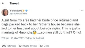 Reactions As Man Sends Newly-wedded Wife Packing Because She Lied About Being a Virgin | Daily Report Nigeria