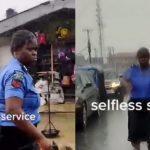 Nigerians Hail Policewoman For Controlling Traffic Under Heavy Rain in Port Harcourt [VIDEO] | Daily Report Nigeria