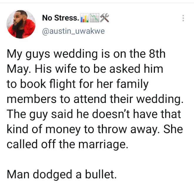 Lady Calls Off Wedding Over Groom's Refusal to Pay Flight Tickets For Her Family Members | Daily Report Nigeria